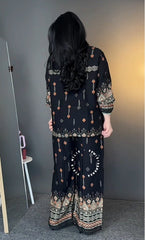 Stylish Black Reyon Co Ord Set