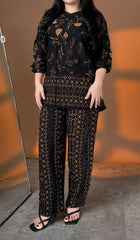 Premium Black Printed Rayon Co-Ord Set