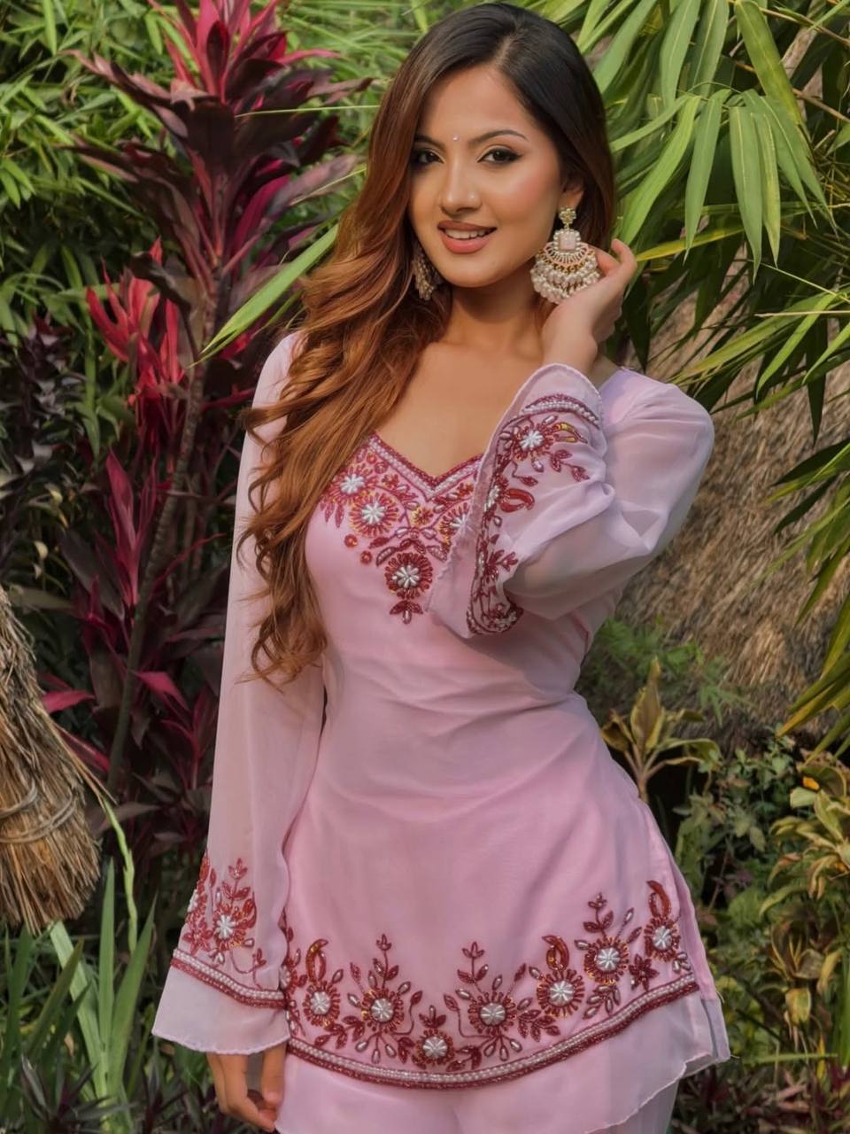 Blush Blossom Embroidered Co-ord Set