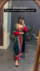 Designer Heavy Velvet Embroidered Suit Set for Women | Festive & Wedding Collection