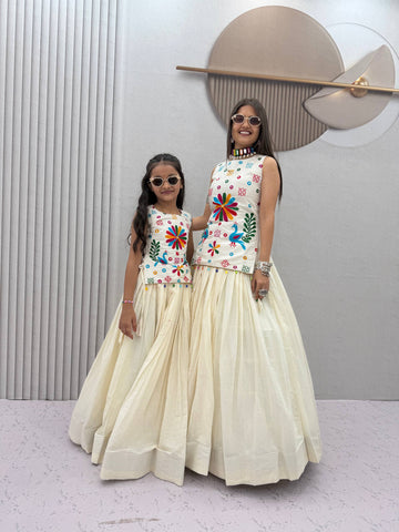 Navratri Special Mother Daughter Matching Lehenga Choli Set
